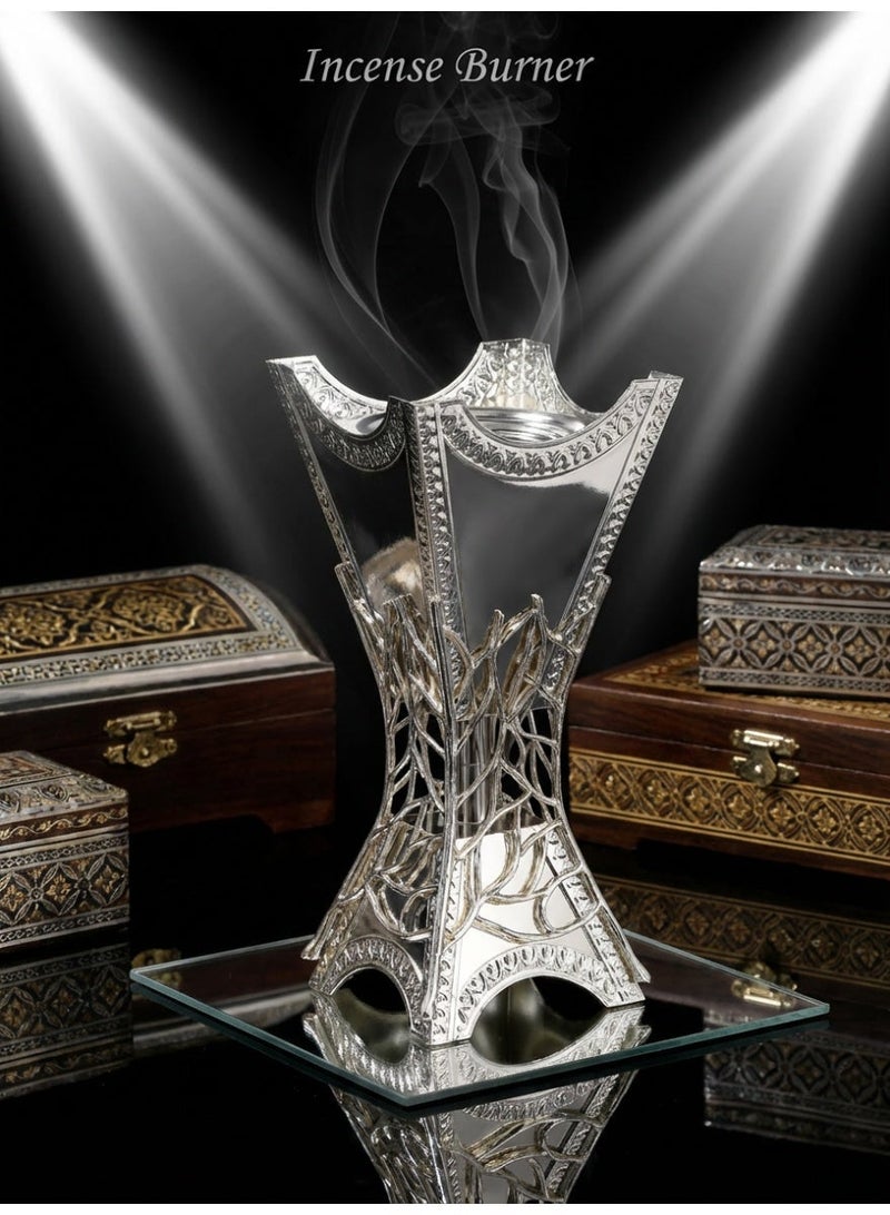 Metal Incense Burner/Bakhoor Burner/Incense holders, Aroma Diffuser, Simple Hammered Design, Electroplating Process, Exquisite Craftsmanship, Suitable For Home Decoration, Living Room, Bedroom, Living Room, Office, Peace, Family Essential, Color Box Independent Packaging - Image 2